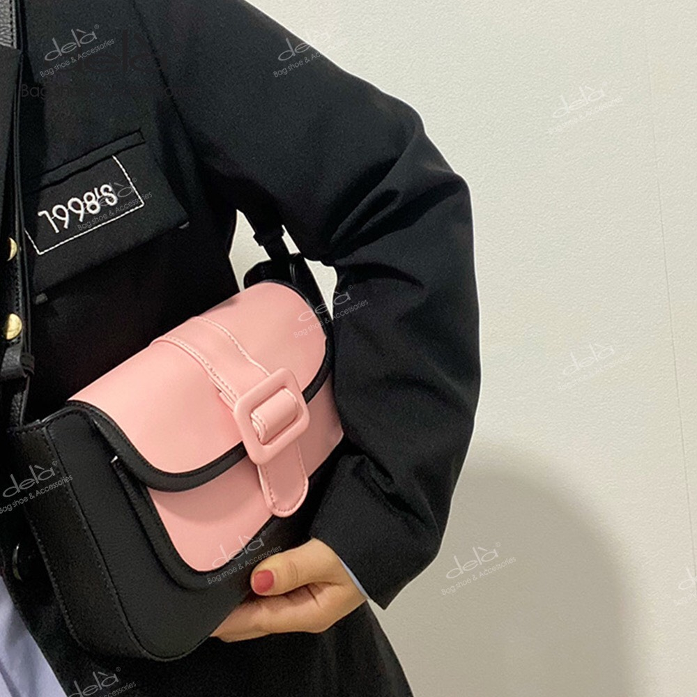 Túi xách đeo vai nữ màu hồng phong cách dễ thương mã t64