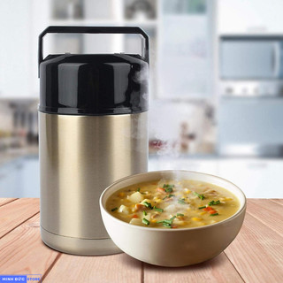 Bình ủ cháo cao cấp có quai xách rút gọn 1000ml, bình ủ cháo giữ nhiệt