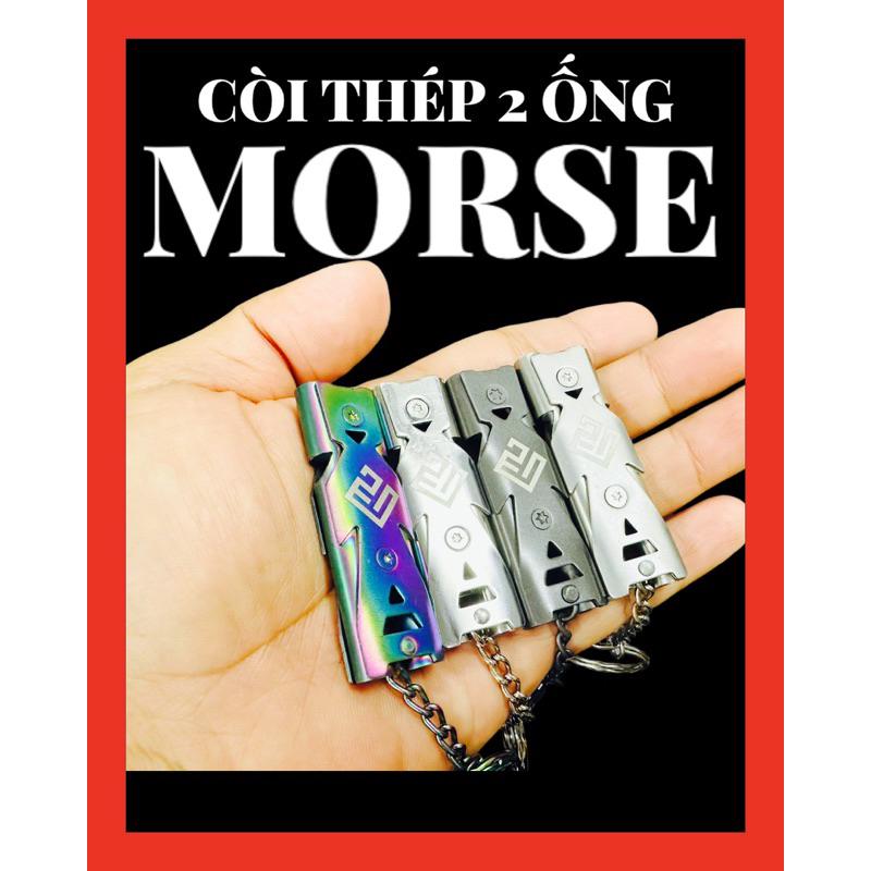 Còi nhôm thổi tín hiệu Morse (dùng trong dã ngoại, thi kỹ năng,…)