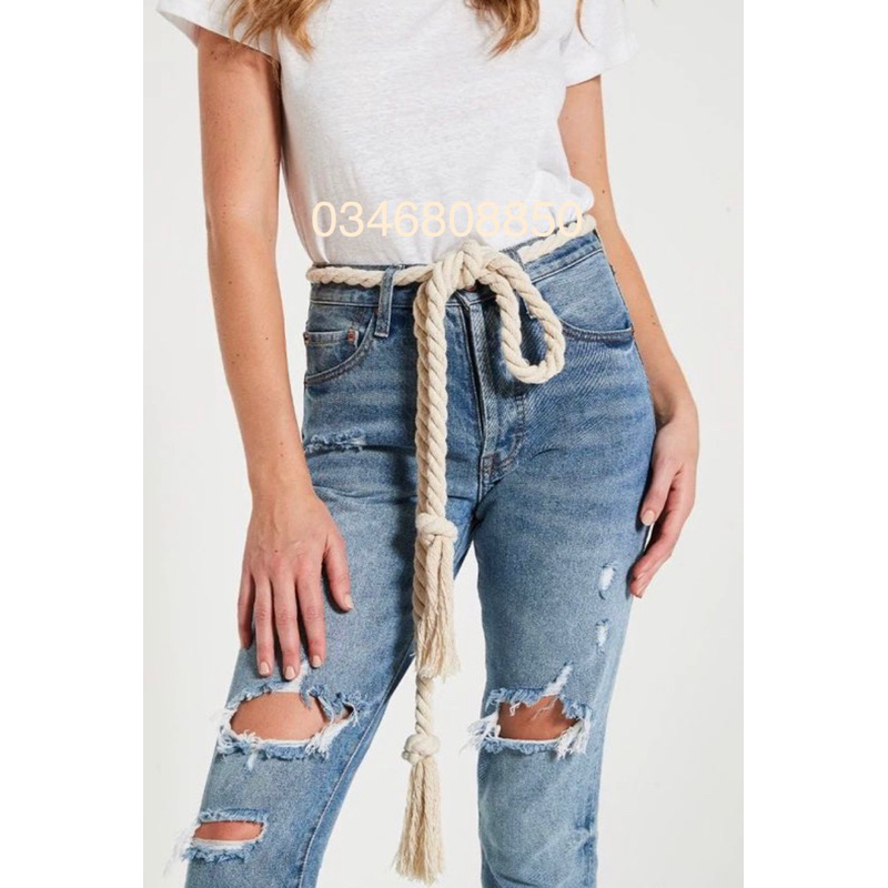 Dây belt thắt lưng sợi thừng cotton to bản