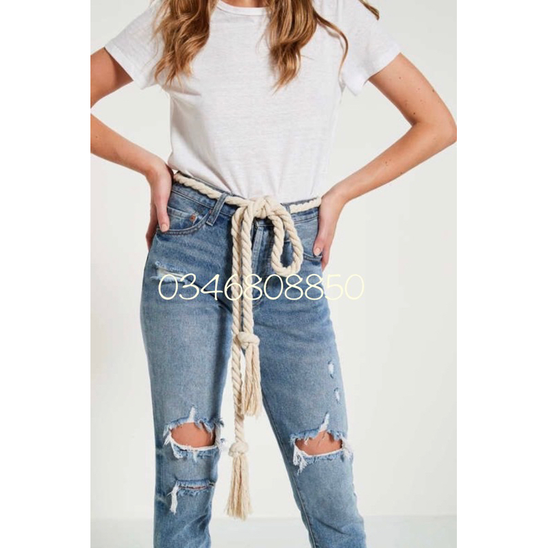 Dây belt thắt lưng sợi thừng cotton to bản