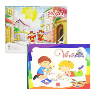 [Combo 10/3] Vở vẽ A4 Hồng Hà 40 trang gáy ghim 4931/ vở vẽ lò xo 4927 - màu sáp, sáp màu Thiên Long