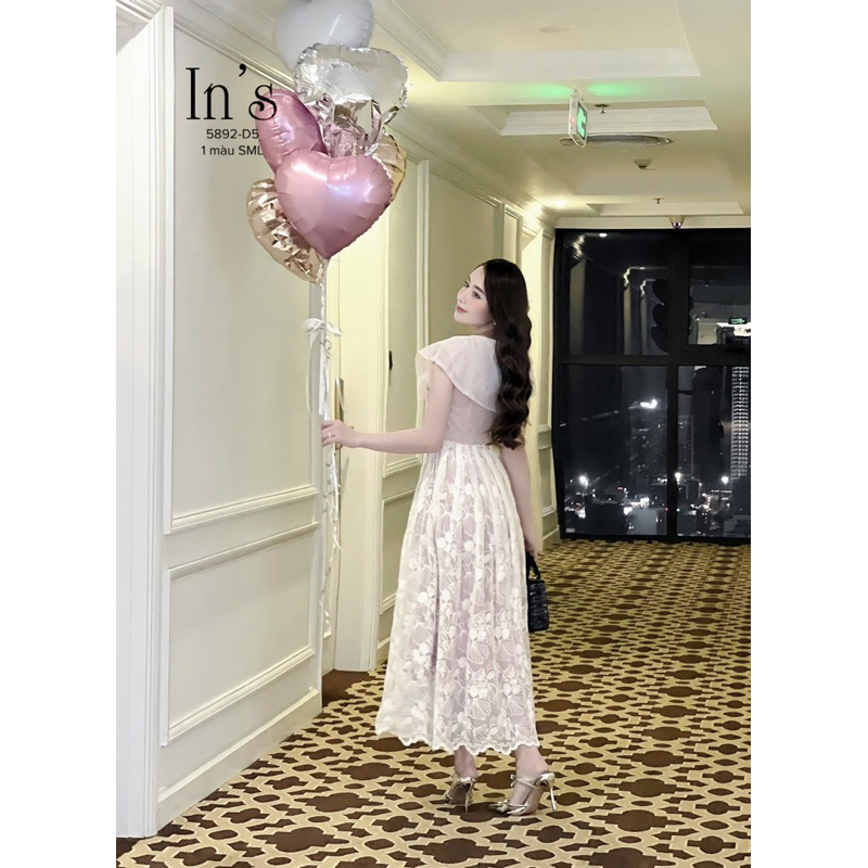 VÁY REN CỔ SEN HỒ ĐIỆP SIÊU SANG