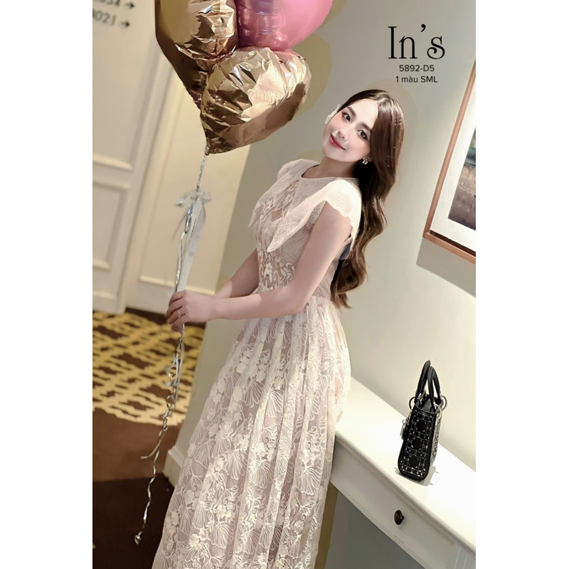 VÁY REN CỔ SEN HỒ ĐIỆP SIÊU SANG