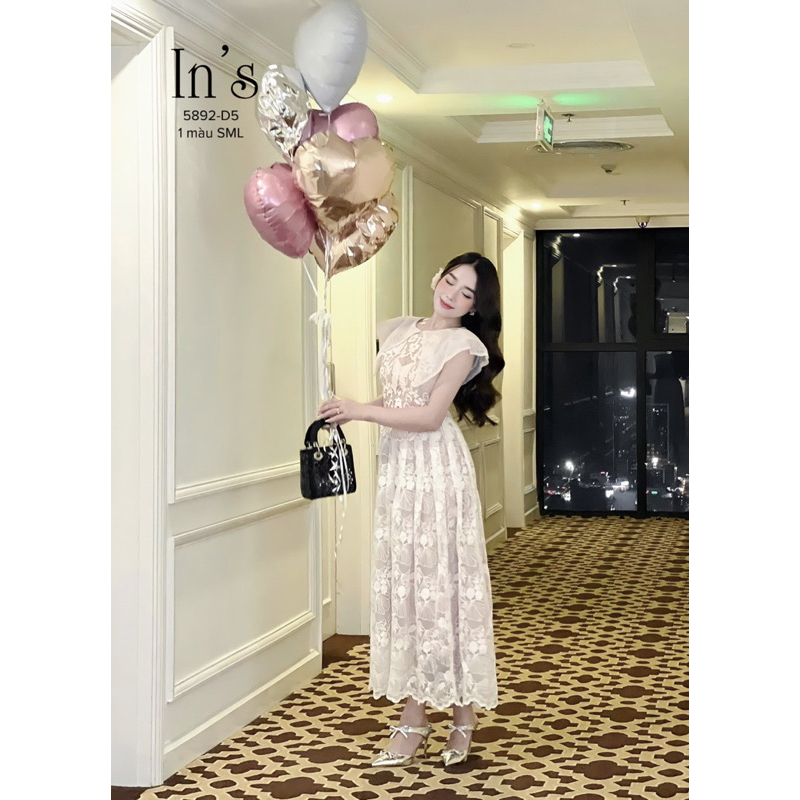 VÁY REN CỔ SEN HỒ ĐIỆP SIÊU SANG