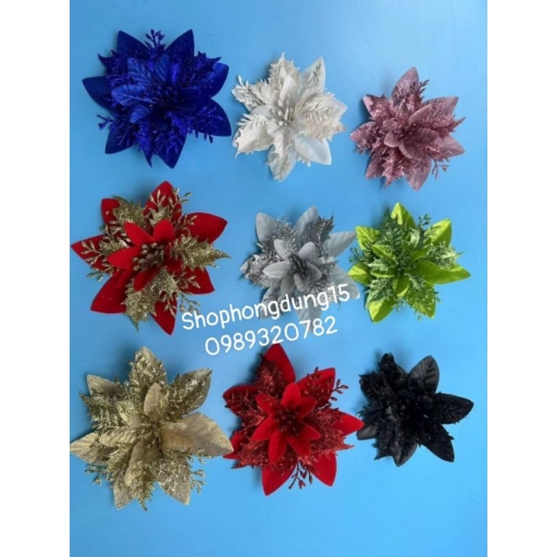 Hoa trạng nguyên vải kim tuyến to 14cm, nhỏ 8cm
