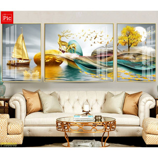 SET 3 Tranh Tráng Gương Nghệ Thuật Treo Tường Phòng Khách / Phòng Ngủ /Phòng Bếp / Quán Spa / Shop Thời Trang