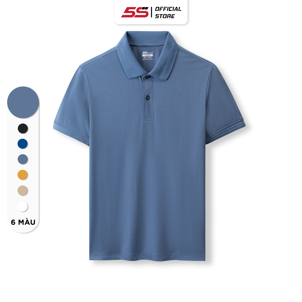 Áo Polo Nam 5S FASHION, Chất Mát, Nhe, Thoáng Khí, Thiết Kế Trơn Basic, Lịch Lãm, Màu Sắc Dễ Mặc (APC23152)