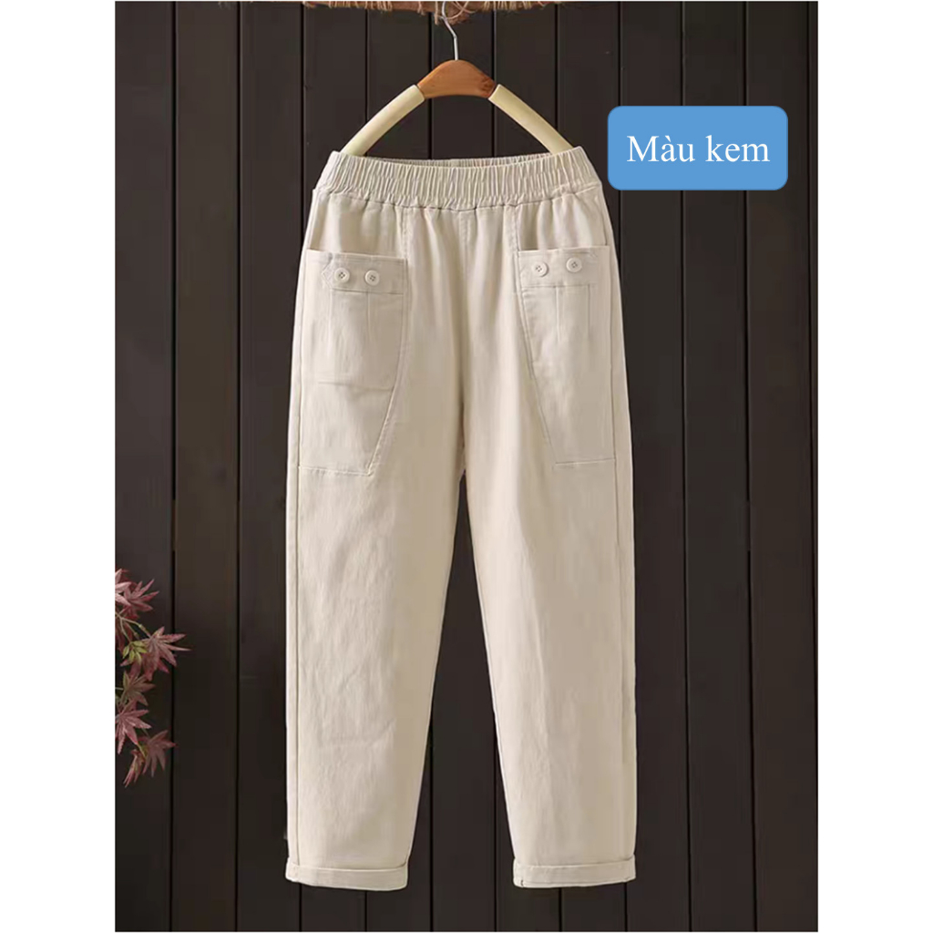 Quần Kaki nữ cạp chun, dáng baggy, phong cách trẻ trung, mẫu mới chào thu đông