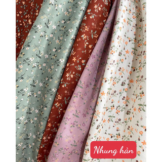 vải text nhung hoa sao nhí mềm mịn đẹp dày dặn