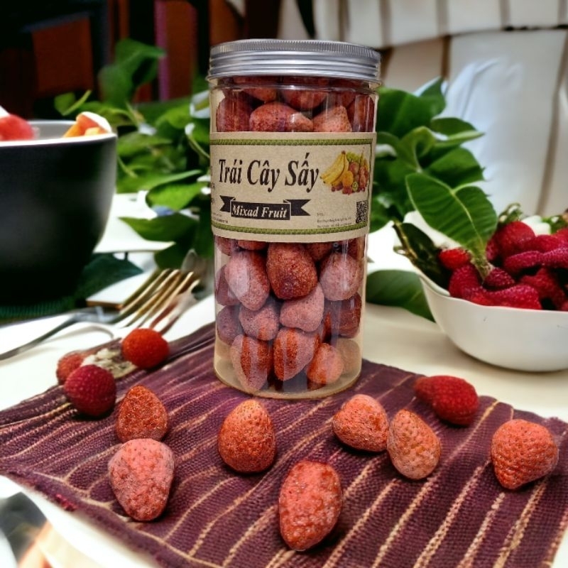 DÂU TÂY SẤY LẠNH GIÒN KHÔNG ĐƯỜNG.