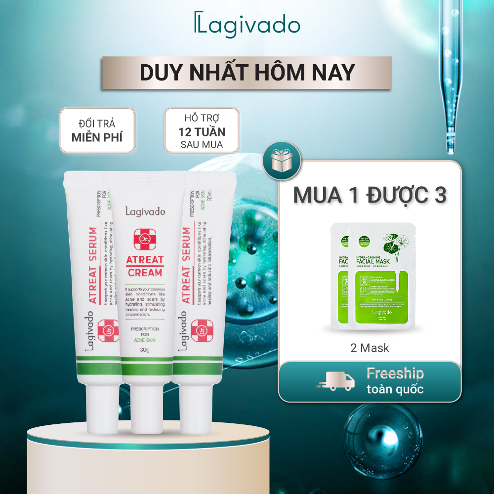 Bộ chăm sóc da HQ Lagivado Phục Hồi Da Mụn gồm Cream 30g và serum 60ml