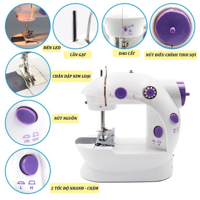 Máy Khâu Mini, Máy May Mini CMD Cao Cấp, Máy Khâu Mini Có Vắt Sổ, Máy Khâu Mini Gia Đình Đa Năng,Máy May Mini Cao Cấp Ti