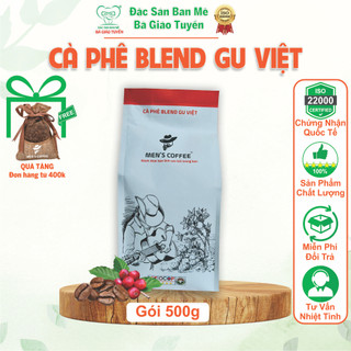 Cà Phê Blend Gu Việt Men's Coffee gói 500Gr Đắng Nhẹ, Đậm Vị Hương Thơm Quyến Rũ, Hậu Vị Ngọt