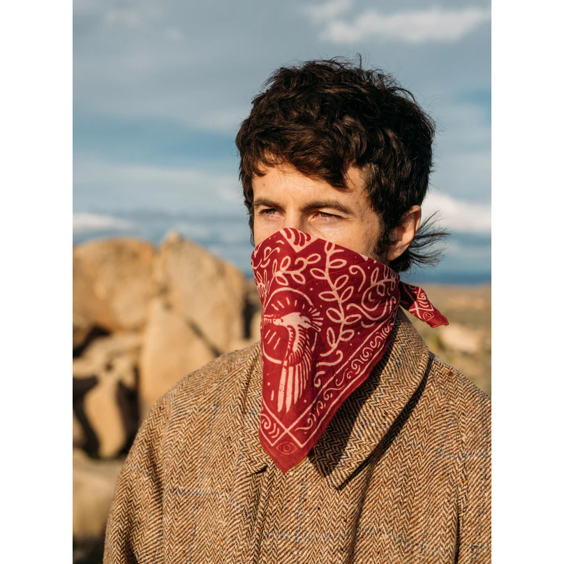 Khăn bandana cao cấp - Khăn turban vintage tone đỏ đô