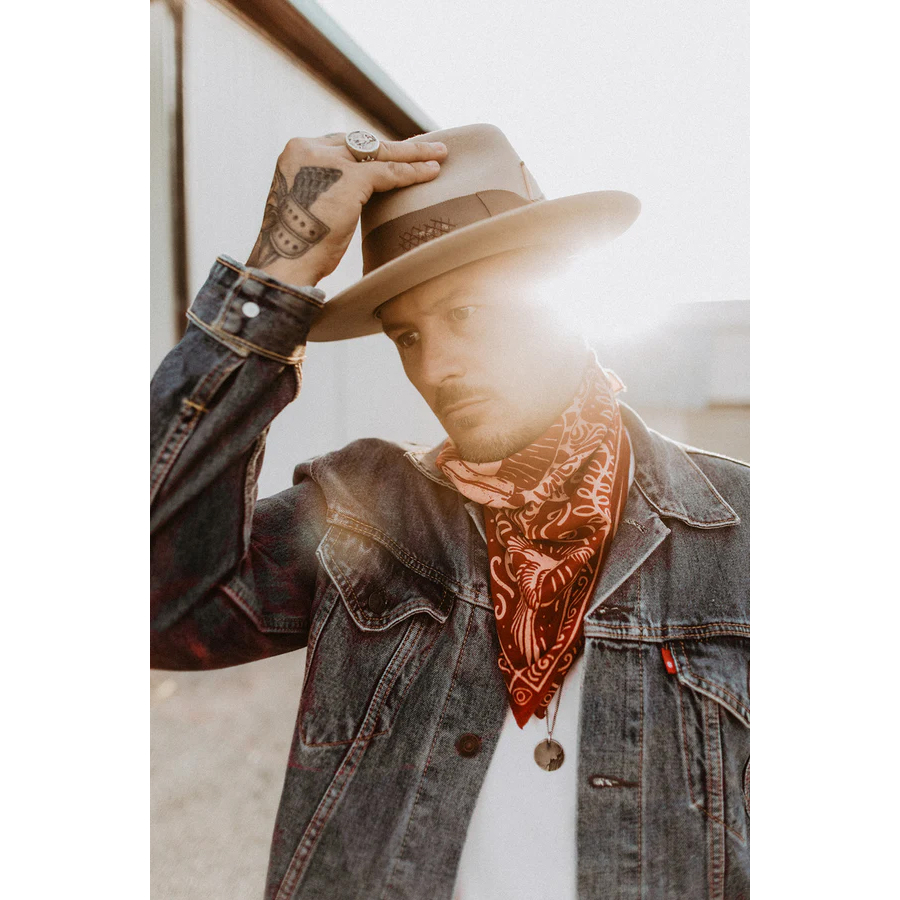 Khăn bandana cao cấp - Khăn turban vintage tone đỏ đô