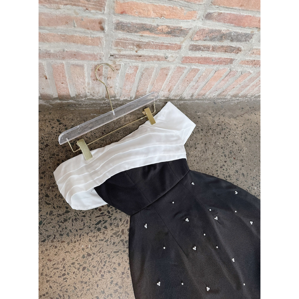 Đầm trễ vai dự tiệc, đầm váy tafta đính đá 3 màu hồng, trắng, đen HÀNG LOẠI 1- có sẵn mút ngực cho nàng đi cưới, đi choi