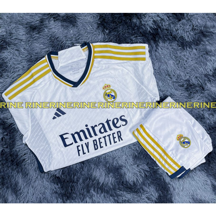 Bộ áo bóng đá Real sân nhà Super Bodyfix hàng Thailand 2023-2024 Giống thi đấu