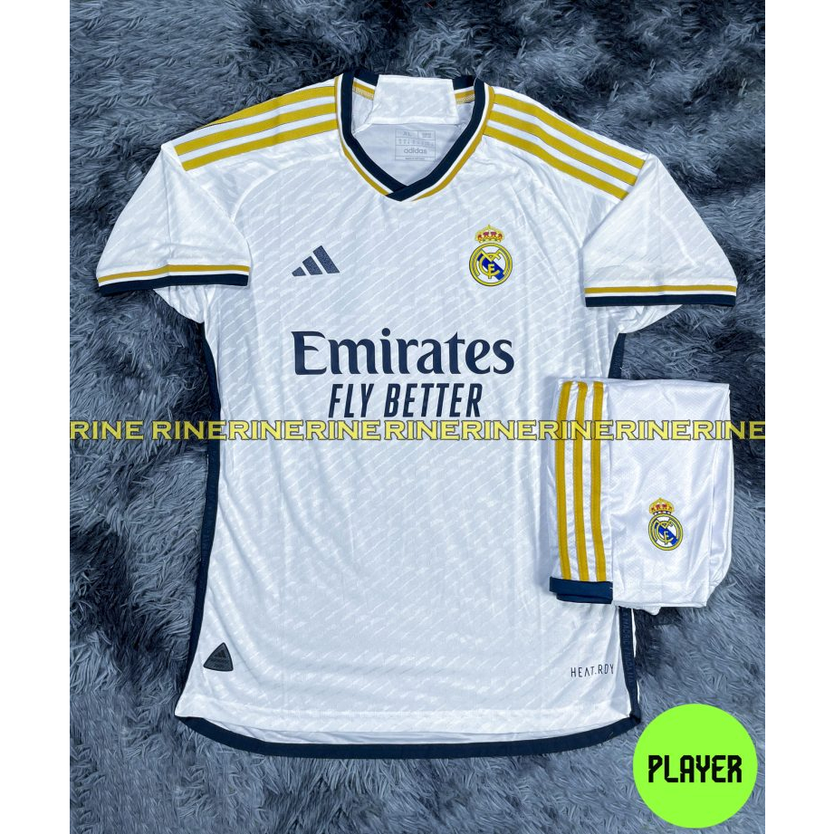 Bộ áo bóng đá Real sân nhà Super Bodyfix hàng Thailand 2023-2024 Giống thi đấu