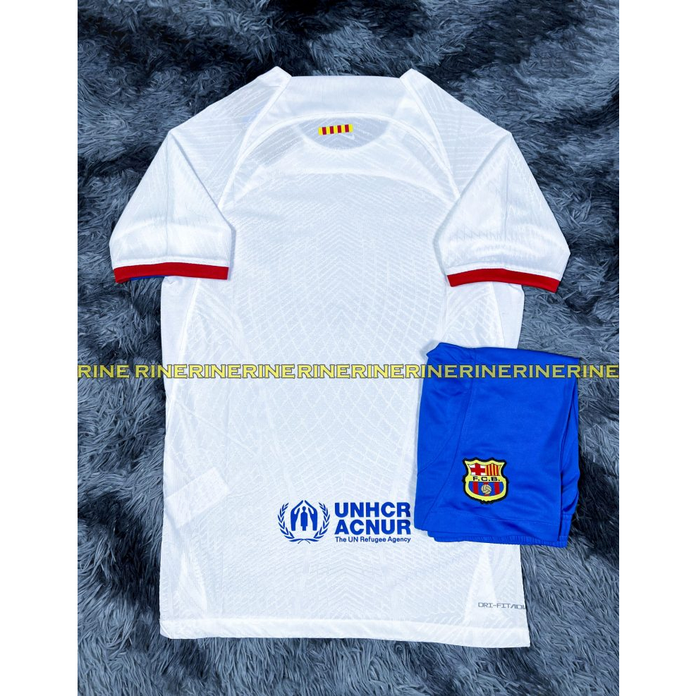 Bộ áo bóng đá Barca - barcelona sân khách Super Bodyfix hàng Thailand 2023-2024 Giống thi đấu