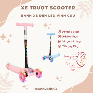 Xe Scooter Cao Cấp - Bánh Xe Đèn Led Phát Sáng Bé 2 tuổi đến 4 tuổi - Xe Trượt Scooter 3 Bánh Có Đèn Pediasure