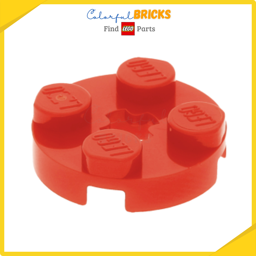 Gạch Lego Chính hãng | Tấm tròn 2x2 có lỗ trục Màu đỏ | Plate, Round 2x2 with Axle Hole | ID: 4032