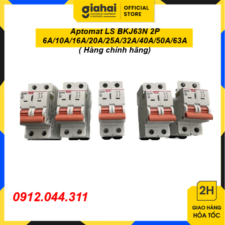 Aptomat LS BKJ63N 2P 6A/10A/16A/20A/25A/32A/40A/50A/63A ( Hàng chính hãng) TBD227