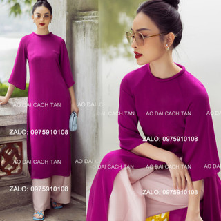 Áo dài cách tân dáng suông cổ tròn, áo dài thiết kế cho các nàng thơ diện sự kiện lễ tết cưới hỏi đẹp sang trọng