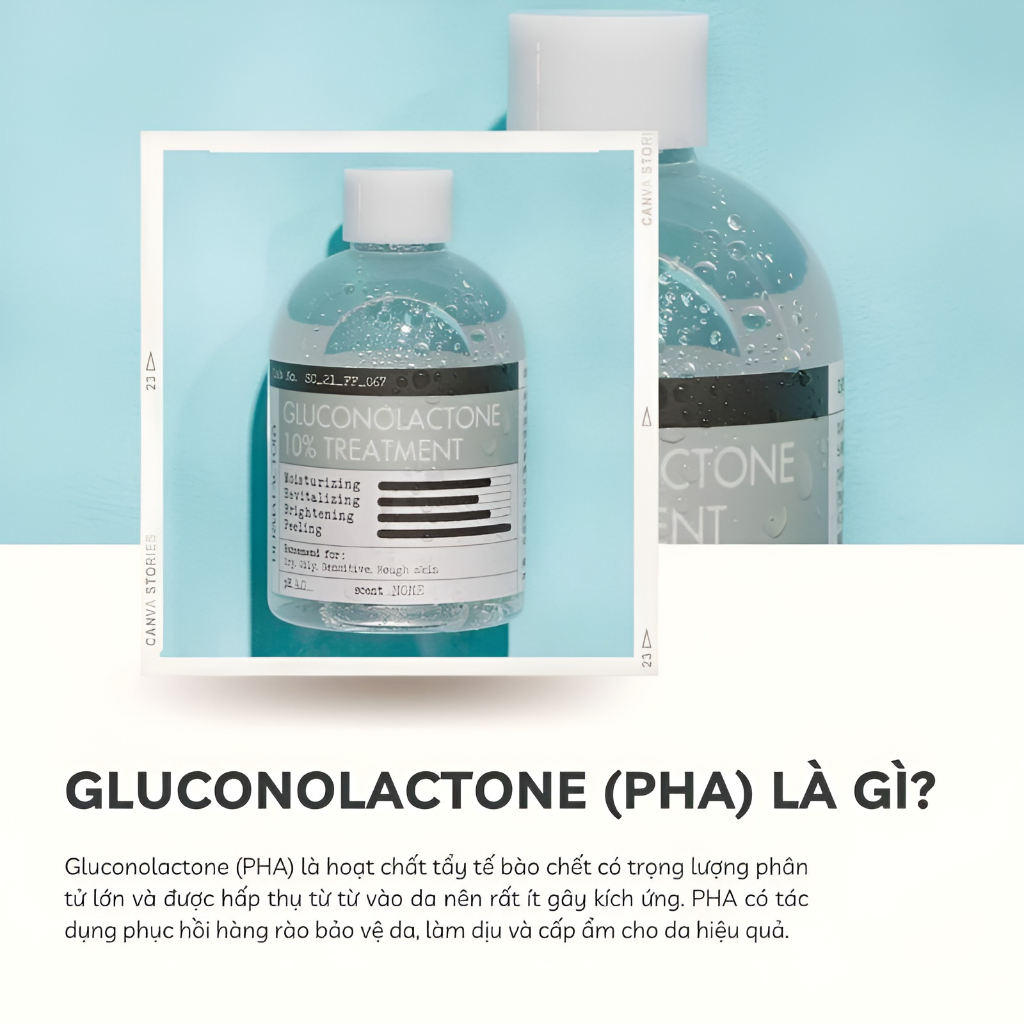 Toner tẩy da chết hóa học Derma Factory Gluconolactone 10% treatment dưỡng sáng giảm thâm cấp ẩm cho làn da 250ml