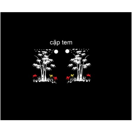Tem decal hình ảnh cây tre trúc hot trend dán kính xe tải, ô tô