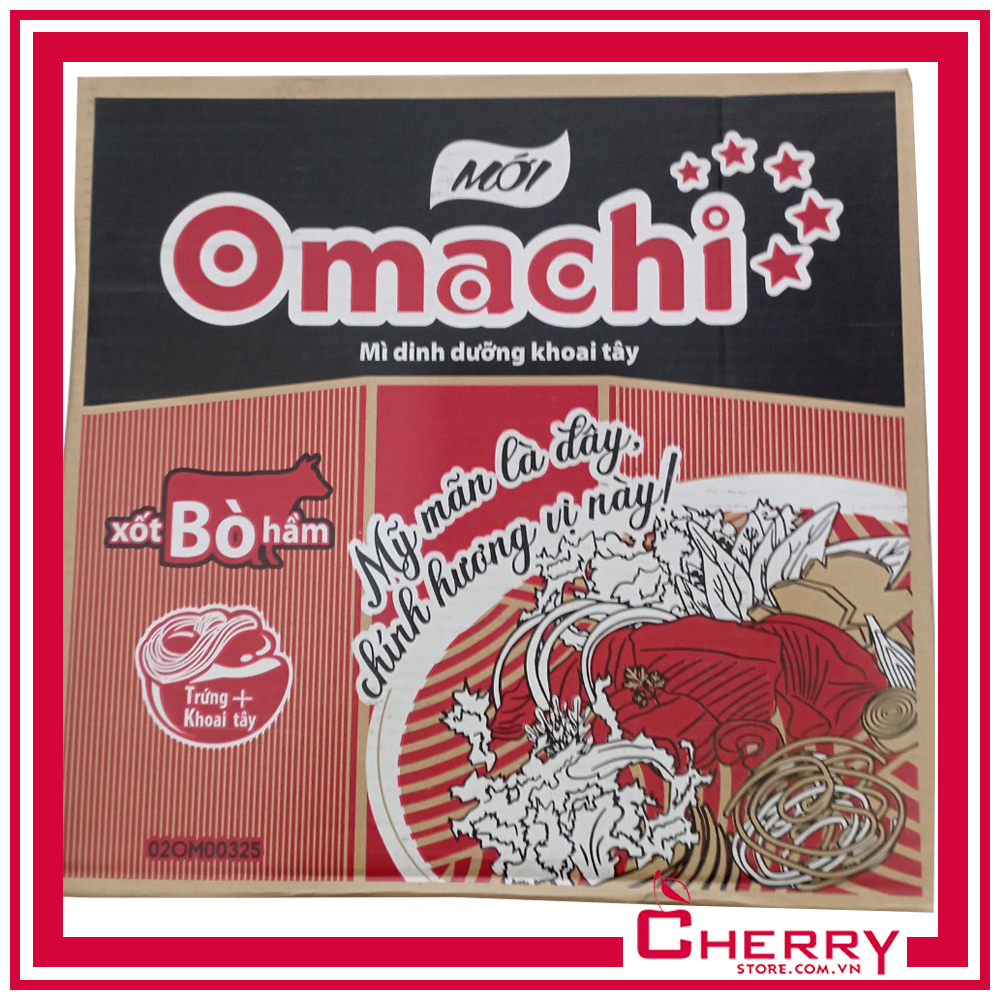 Thùng 30 gói mì dinh dưỡng khoai tây Omachi xốt bò hầm 80g