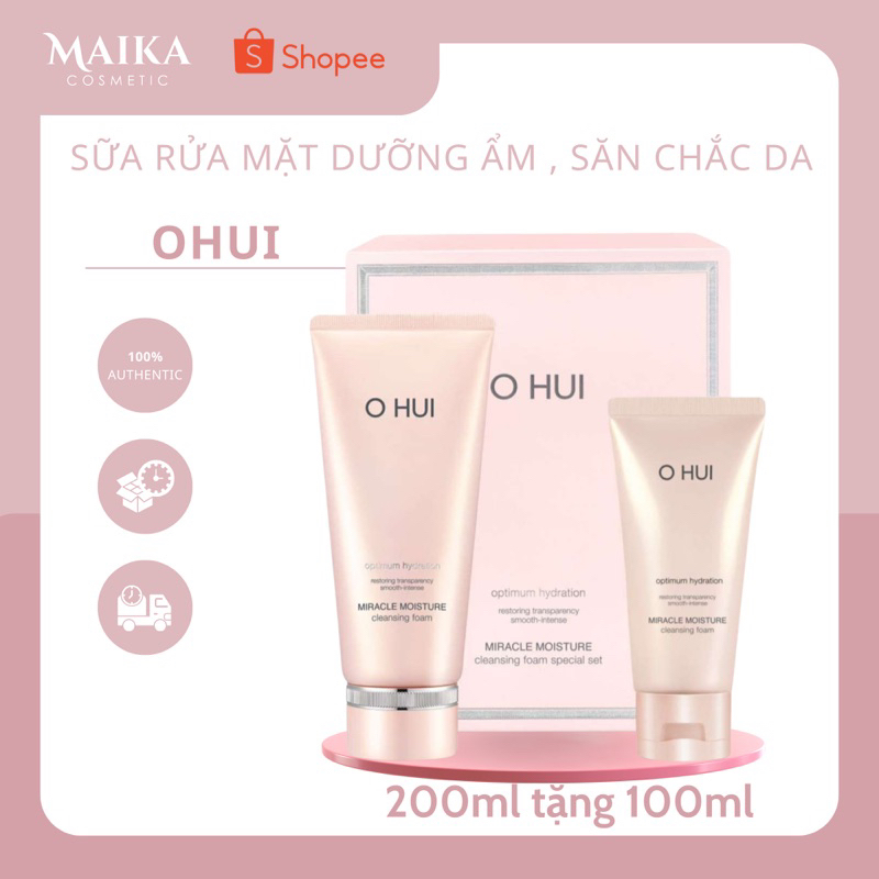 SET SỮA RỬA MẶT OHUI 200ML + 100ML