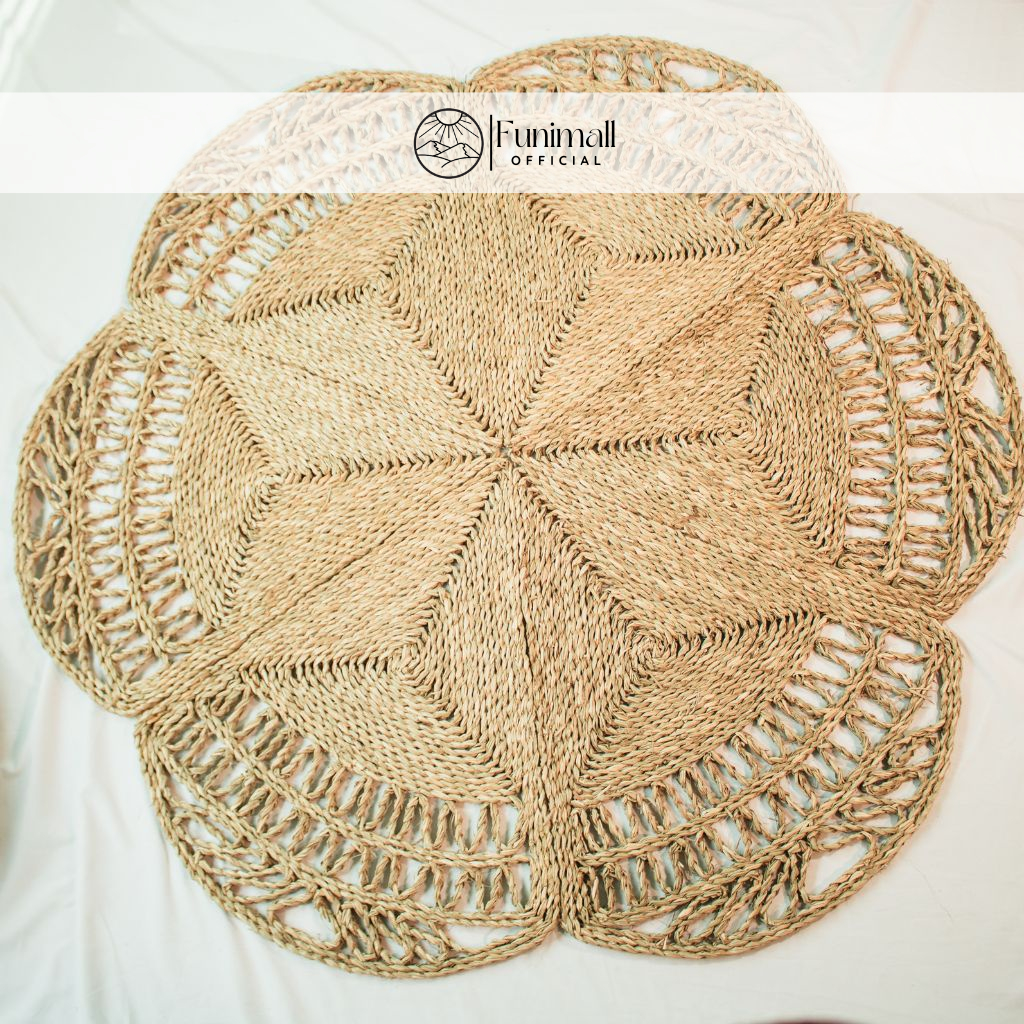 Xưởng Thảm cói tròn trải sàn phòng khách, phòng ngủ, quán cafe, nhà hàng, homestay, thảm cói treo tường Vintage
