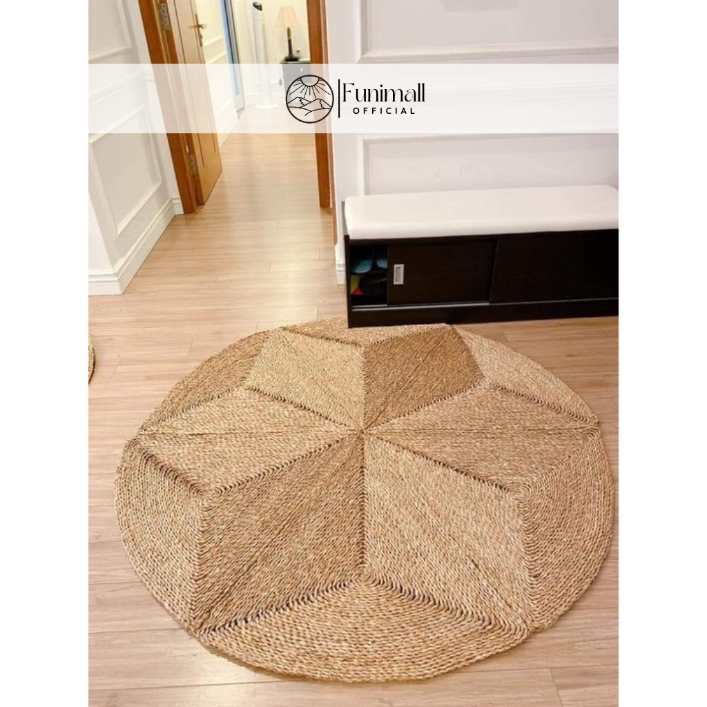 Xưởng Thảm cói tròn trải sàn phòng khách, phòng ngủ, quán cafe, nhà hàng, homestay, thảm cói treo tường Vintage