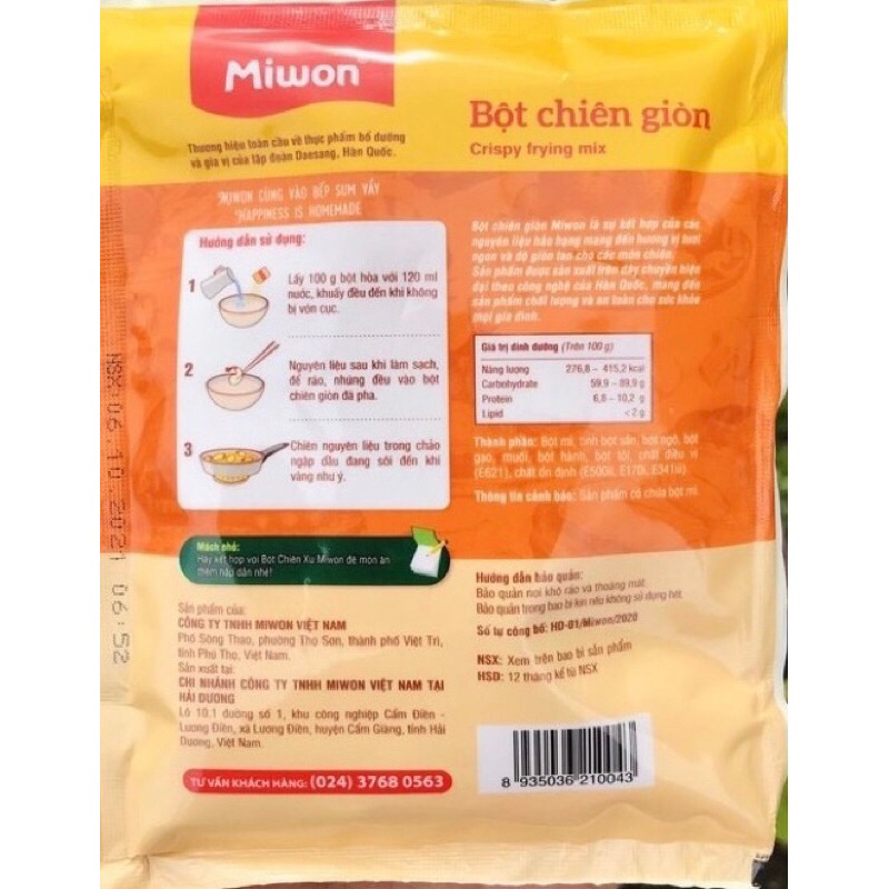 Bột chiên mịn giòn tan Miwon gói 100gram