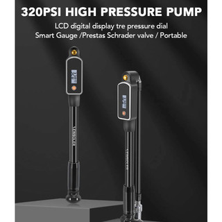 Bơm phuộc xe đạp NewBoler 320 PSI có đồng hồ điện tử đo áp suất
