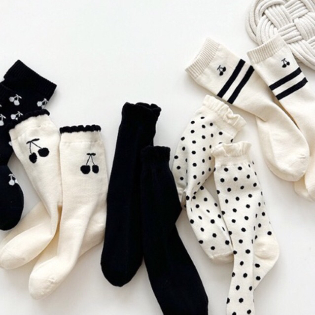 Set 5 đôi tất cao cổ cotton cho bé trai bé gái Hàn quốc