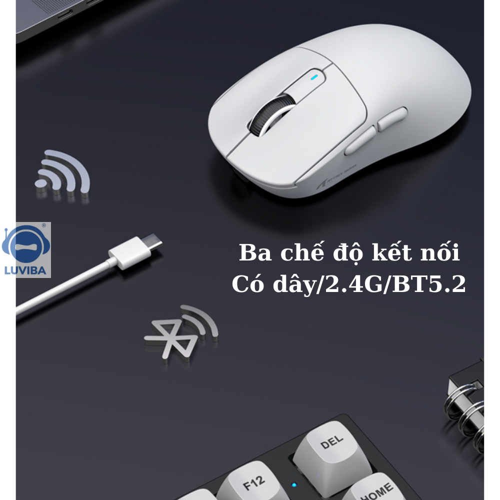 Chuột Bluetooth Máy Tính Không Dây Gaming Siêu Chip PAW3395 Attack Shark X3 Cảm Biến Cao Cấp