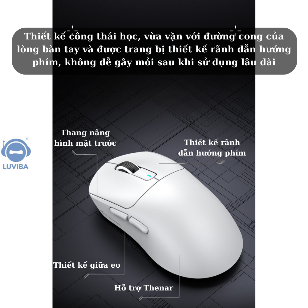 Chuột Bluetooth Máy Tính Không Dây Gaming Siêu Chip PAW3395 Attack Shark X3 Cảm Biến Cao Cấp