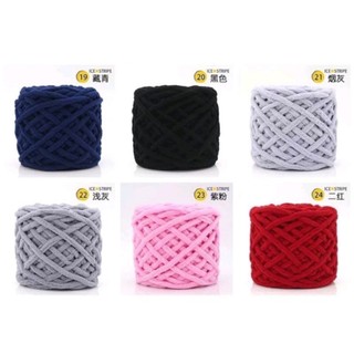 Len nhung đũa màu trơn, màu loang sợi to. cuộn 100g.