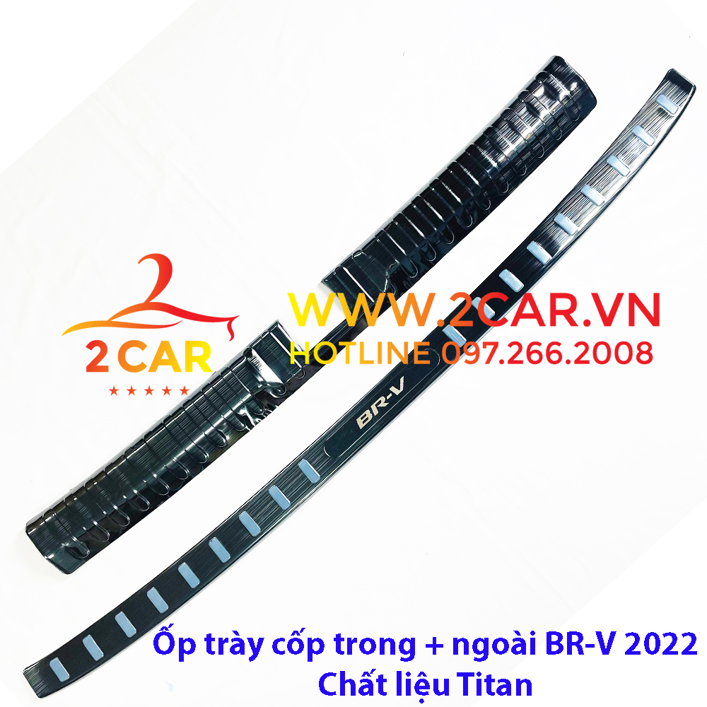 Ốp chống trầy sước cốp trong, ngoài xe Honda BRV 2022-2023 chất liệu TITAN cao cấp