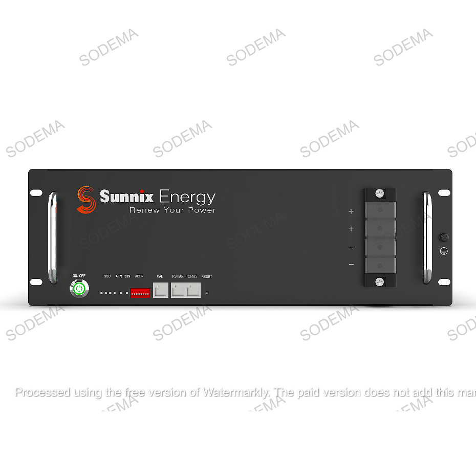 Bộ pin ắc quy lưu trữ năng lượng mặt trời lithium LiFePO4 battery 48V 100Ah Sunnix SNE-ES G series rack mounted