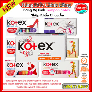 Băng Vệ Sinh Tampon Kotex Nhập Khẩu Châu Âu