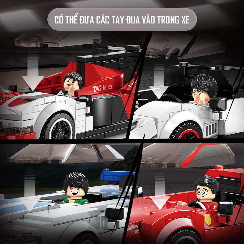 Đồ chơi lắp ráp siêu xe KIAN đồ chơi xếp hình cho bé đam mê mô hình xe đua hơn 300 chi tiết giúp bé sáng tạo