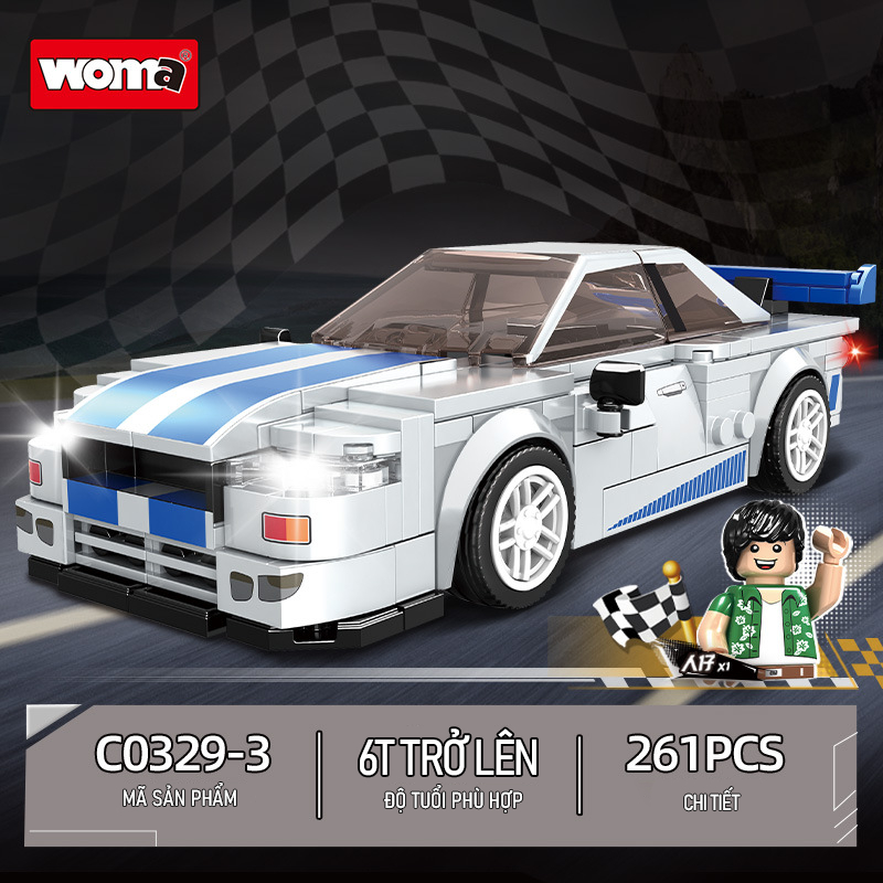 Đồ chơi lắp ráp siêu xe KIAN đồ chơi xếp hình cho bé đam mê mô hình xe đua hơn 300 chi tiết giúp bé sáng tạo