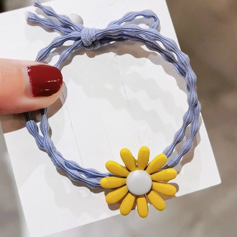 Dây buộc tóc Scrunchies hoa cúc nhiều màu Hàn Quốc