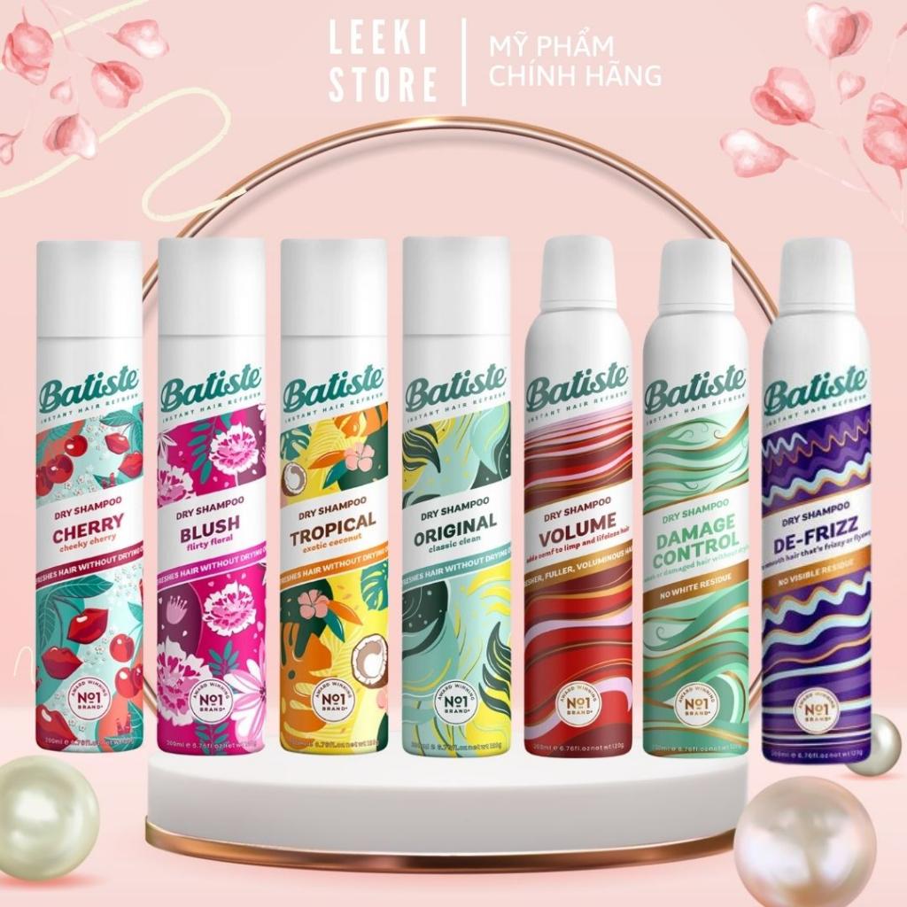 Dầu Gội Khô Giúp Làm Sạch, Tóc Bồng Bềnh Batiste Dry Shampoo