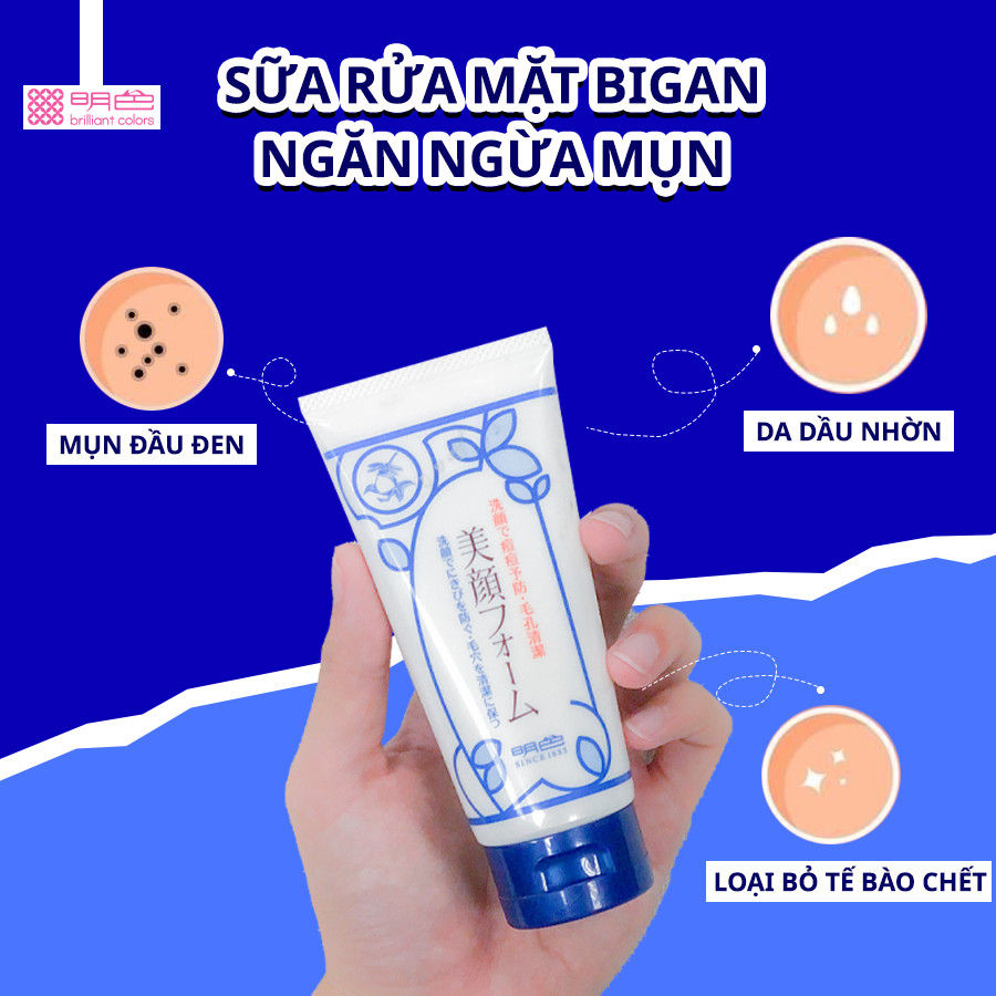 Sữa rửa mặt Làm Sạch Và Ngăn Ngừa Mụn MEISHOKU Acne Bigan Facial Wash 80g