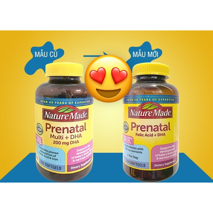 Viên uống cho bà bầu Nature Made Prenatal Multi DHA loại 150 viên