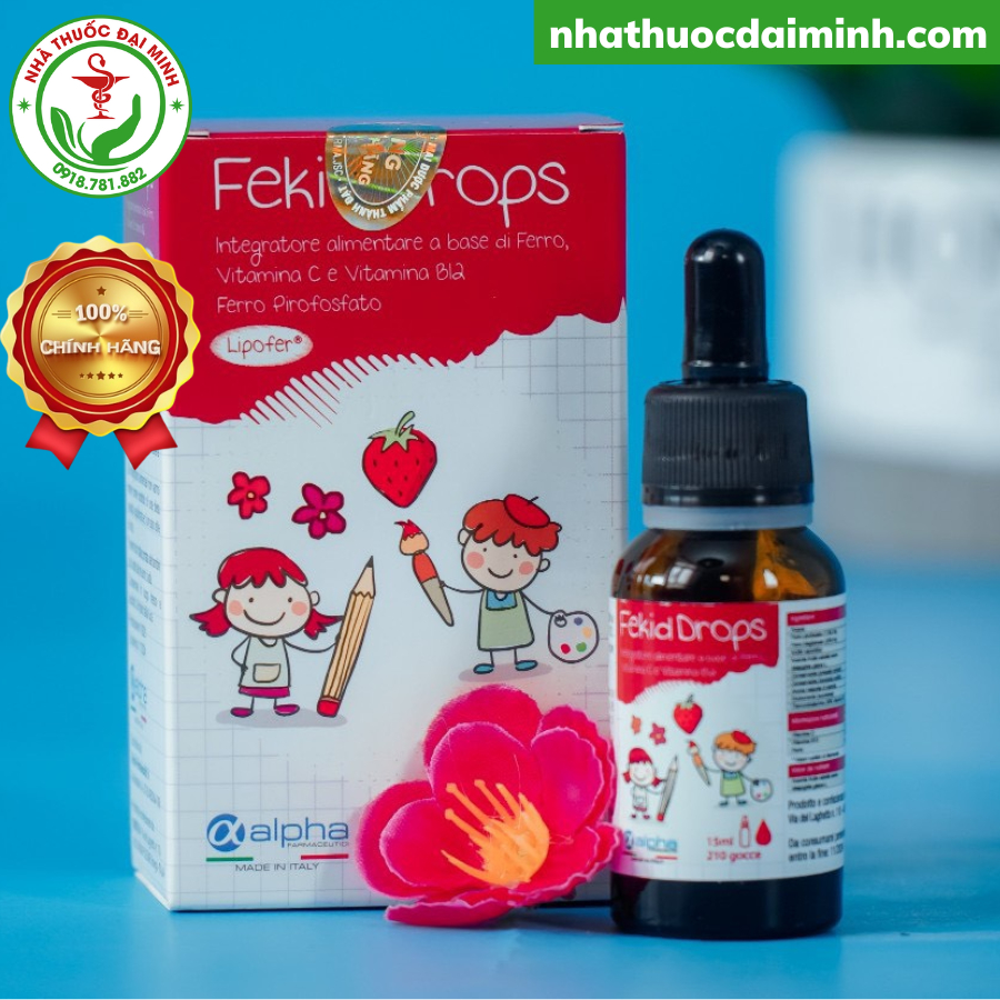 Sắt Nhỏ Giọt Fekid Drops Lọ 15ml - Giải Pháp Hỗ Trợ Thiếu Sắt, Thiếu Máu Cho Trẻ Nhỏ